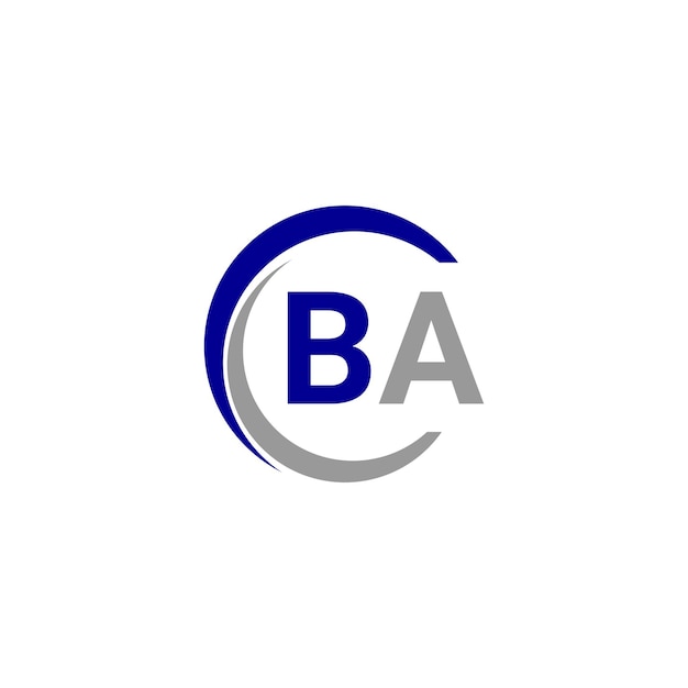 un logotipo azul y blanco con las letras B y A