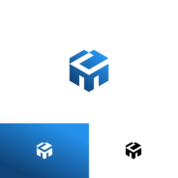 un logotipo azul y blanco con las letras cubo en él