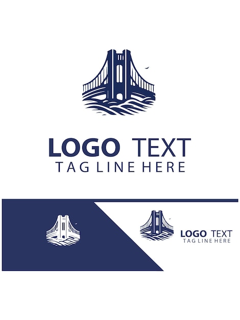 un logotipo azul y blanco para una línea de puente