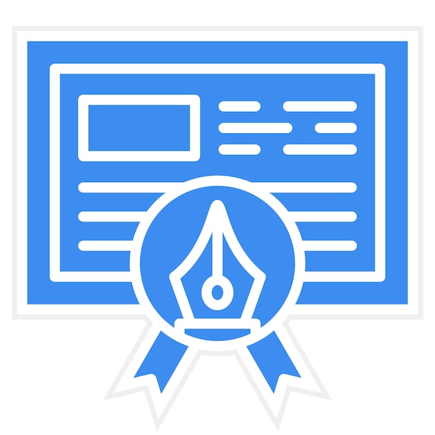 un logotipo azul y blanco con un logotipo que dice prueba