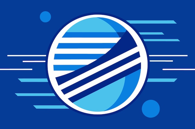 un logotipo azul y blanco con las palabras el logotipo en él