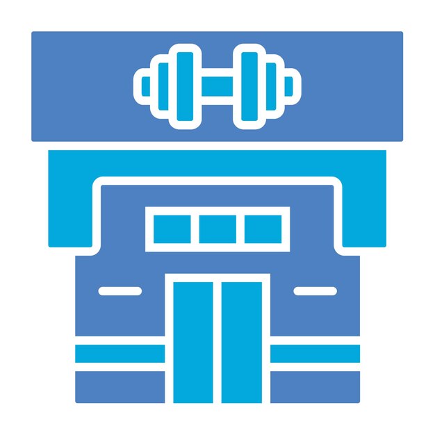 un logotipo azul y blanco para un quiosco
