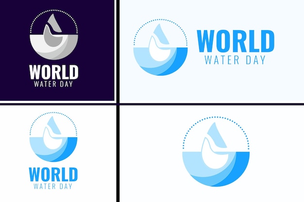 Logotipo azul del día mundial del agua