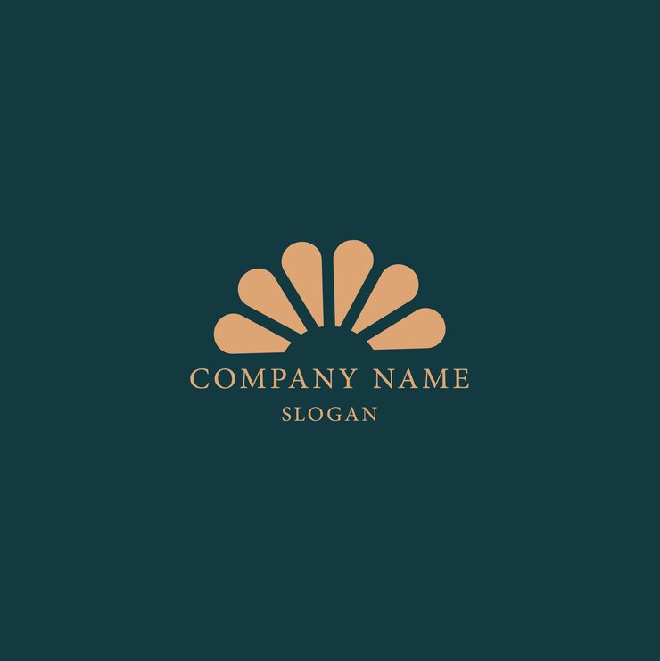 Logotipo azul y dorado para el vector del nombre de la empresa