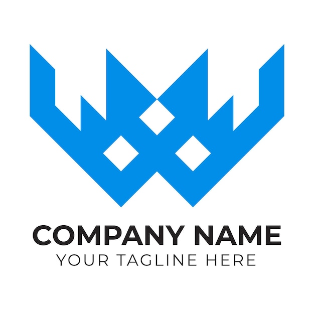 Un logotipo azul para una empresa llamada nombre de la empresa
