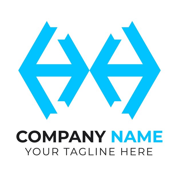 Un logotipo azul para una empresa llamada nombre de la empresa.