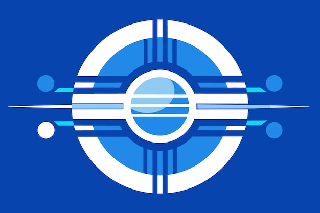 un logotipo azul con una flecha blanca y un fondo azul