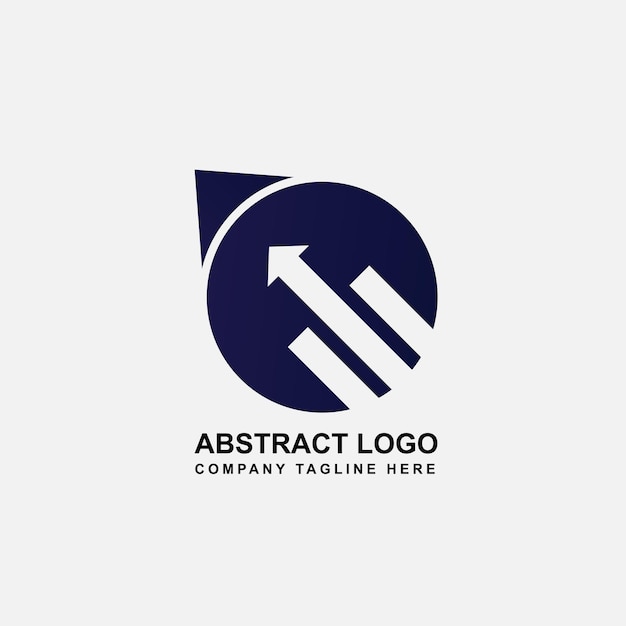 un logotipo azul con una flecha que apunta a la derecha