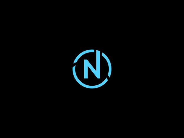 un logotipo azul con una letra en el medio