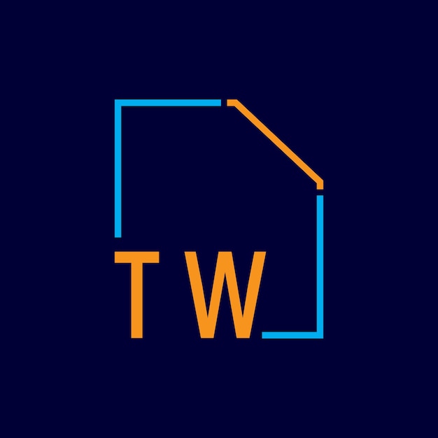 un logotipo azul y naranja con una casa en él