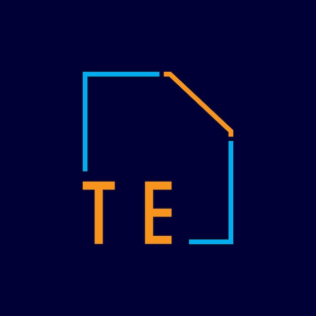 un logotipo azul y naranja con una casa en él