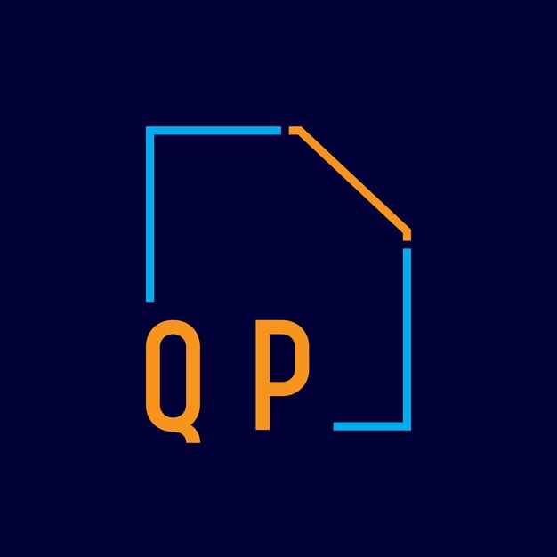 logotipo azul y naranja con fondo azul