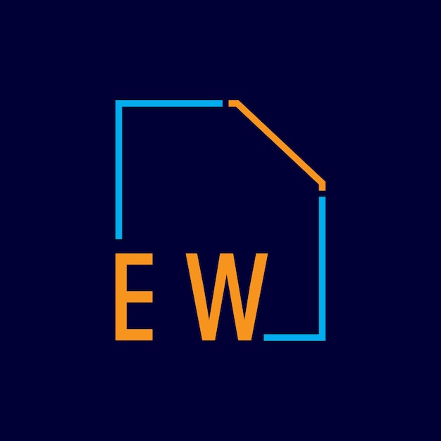 un logotipo azul y naranja con la letra e en él