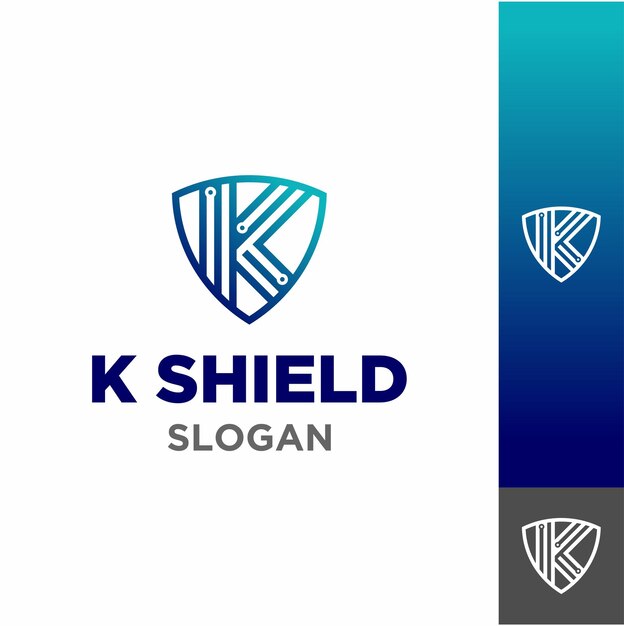 un logotipo azul y negro para el escudo k