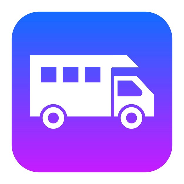 un logotipo azul y púrpura para un camión de bomberos