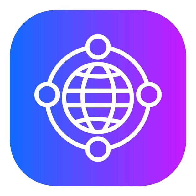 un logotipo azul y púrpura con un círculo alrededor del centro