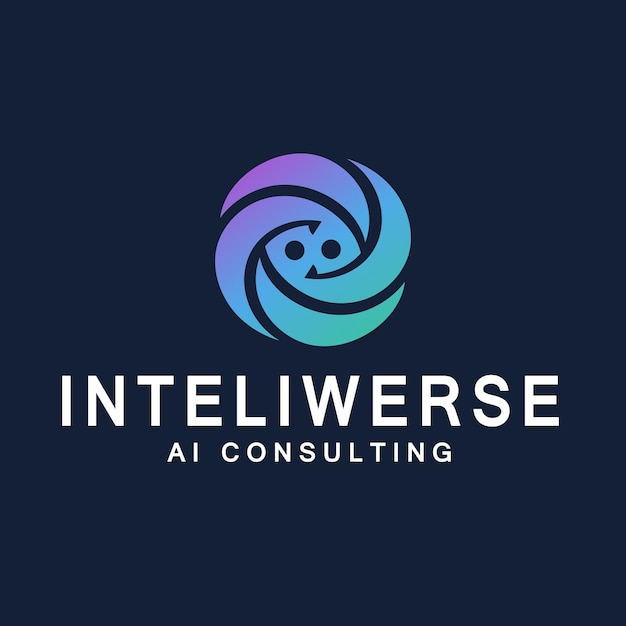 Un logotipo azul y púrpura para una empresa de consultoría