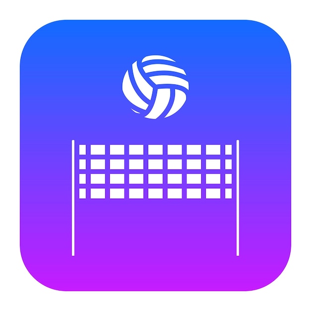 un logotipo azul y púrpura con un logotipo blue and purple con las palabras voleibol en él