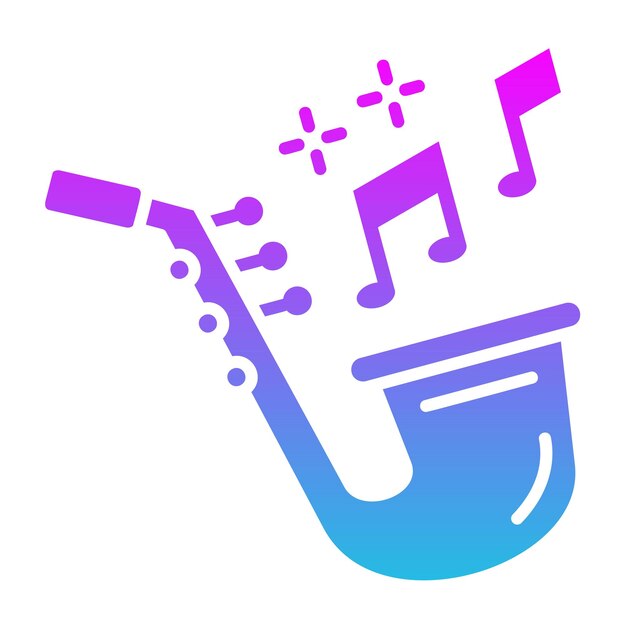 un logotipo azul y púrpura con una nota musical en él
