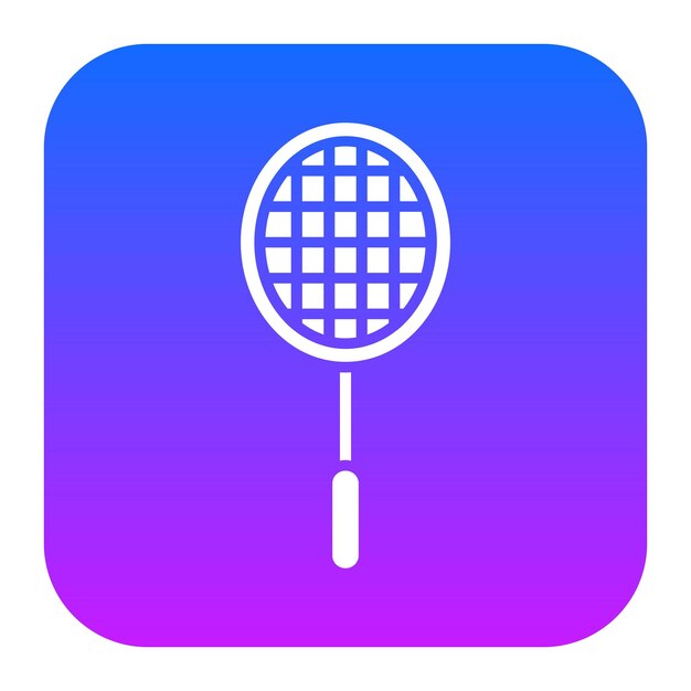 un logotipo azul y púrpura con una raqueta de tenis y una red