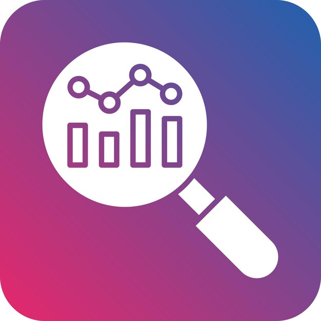 un logotipo azul y rosa con una lupa y una lupa