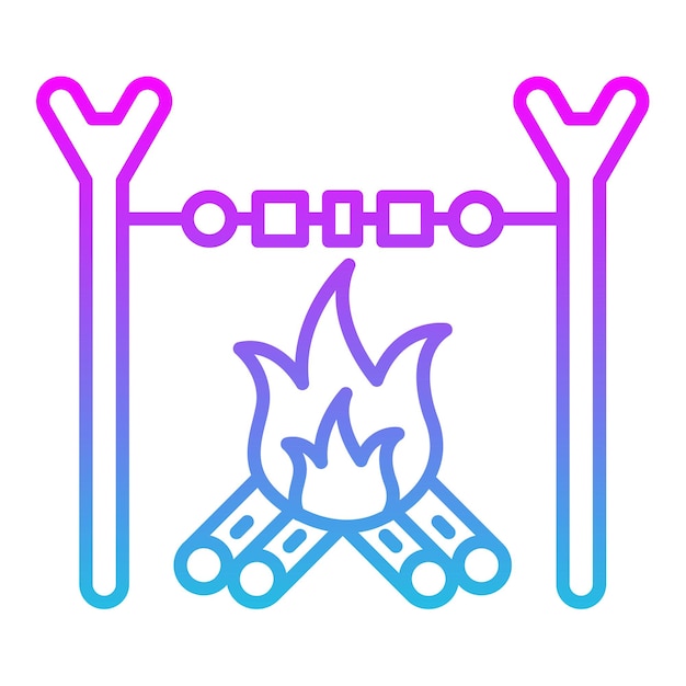 un logotipo azul y rosa con un par de palos cruzados