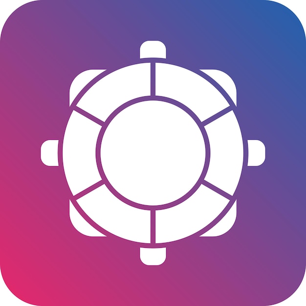 un logotipo azul y rosa con un reloj en él