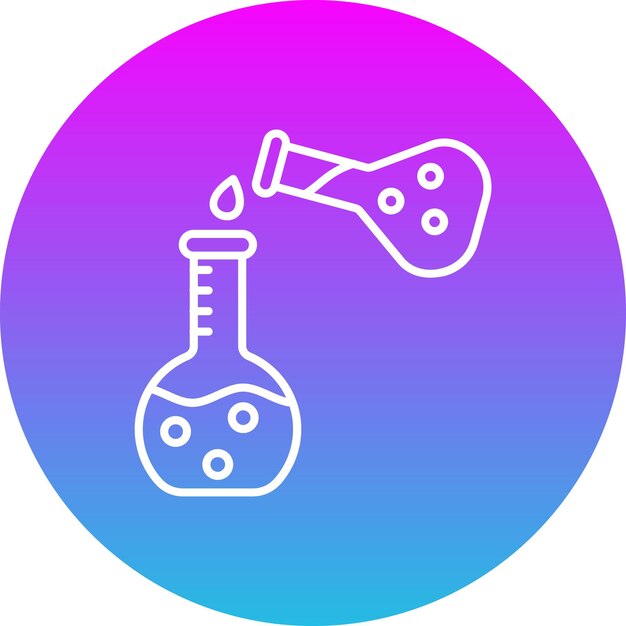 un logotipo azul y rosa con un tubo de ensayo etiquetado como vaso