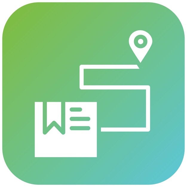 un logotipo azul y verde con un mapa y un alfiler en él