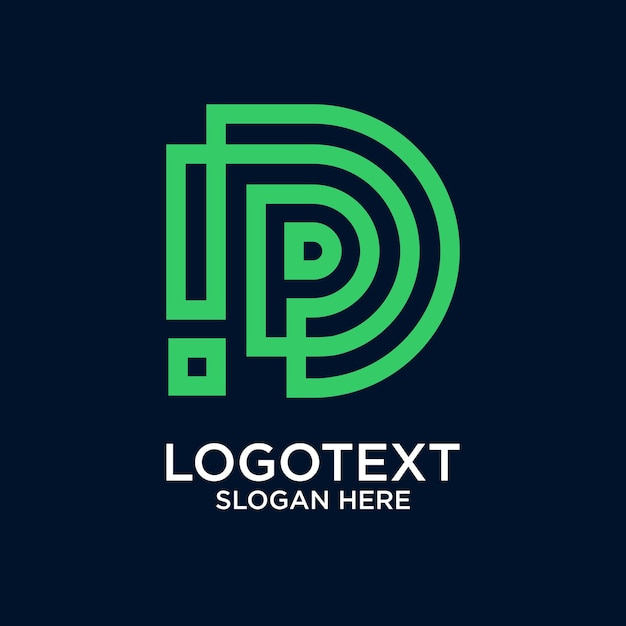 un logotipo azul y verde que dice "Consigue tu texto aquí"