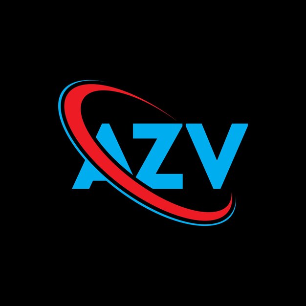 Logotipo AZV letra AZV letra diseño logotipo iniciales logotipo AZV vinculado con círculo y mayúscula logotipo monograma AZV tipografía para negocios de tecnología y marca inmobiliaria