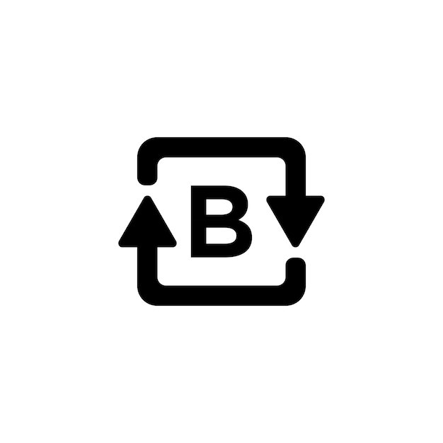 El logotipo B es una letra simple, elegante y abstracta.