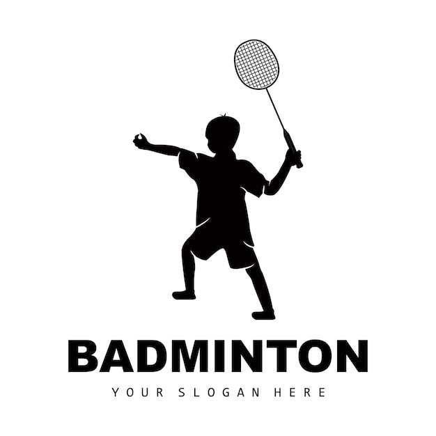 Logotipo de bádminton Deporte Rama Diseño Vector Resumen Jugadores de bádminton Colección de siluetas