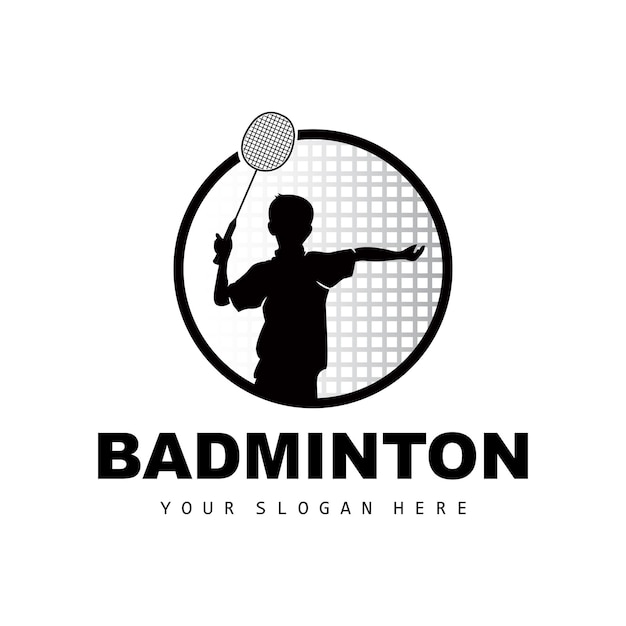 Logotipo de bádminton Deporte Rama Diseño Vector Resumen Jugadores de bádminton Colección de siluetas