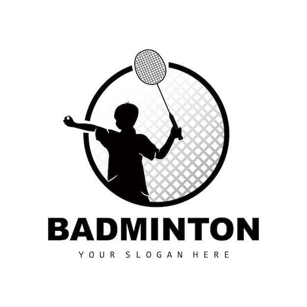 Logotipo de bádminton Deporte Rama Diseño Vector Resumen Jugadores de bádminton Colección de siluetas