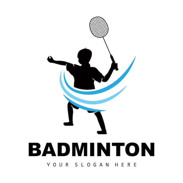 Logotipo de bádminton Deporte Rama Diseño Vector Resumen Jugadores de bádminton Colección de siluetas