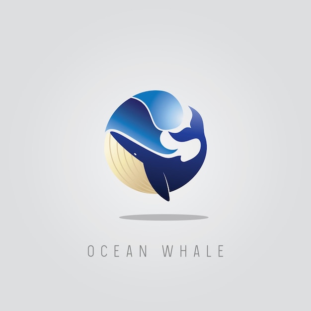 Logotipo de la ballena del océano