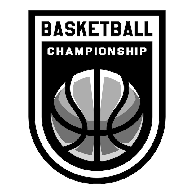 Logotipo de baloncesto. juegos de deporte. emblema de pelota deportiva. estampado de camiseta.