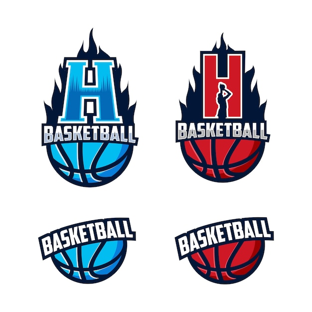 Logotipo de baloncesto letra h