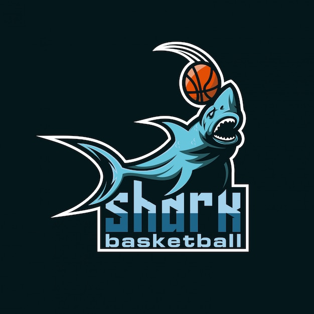 Logotipo de baloncesto tiburón