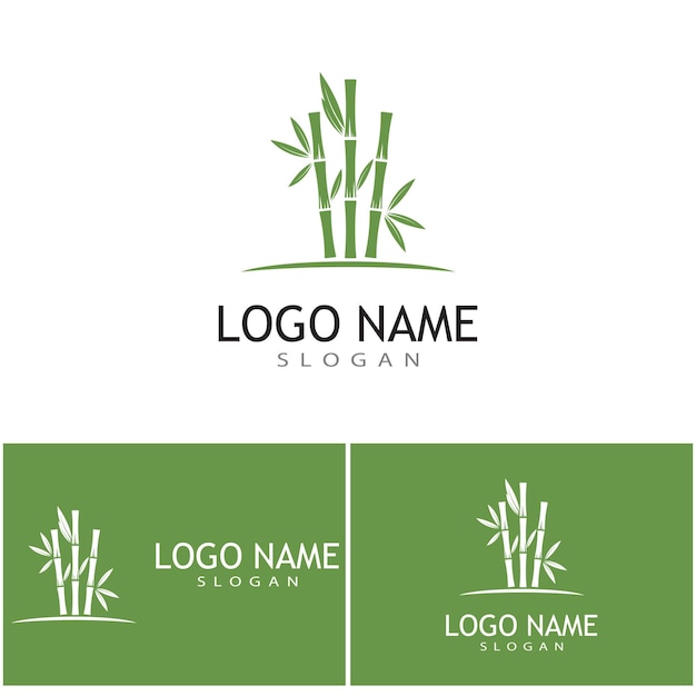 Logotipo de bambú Diseño de ilustraciones de íconos vectoriales