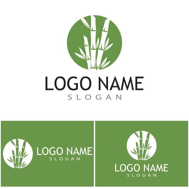 Logotipo de bambú Diseño de ilustraciones de íconos vectoriales