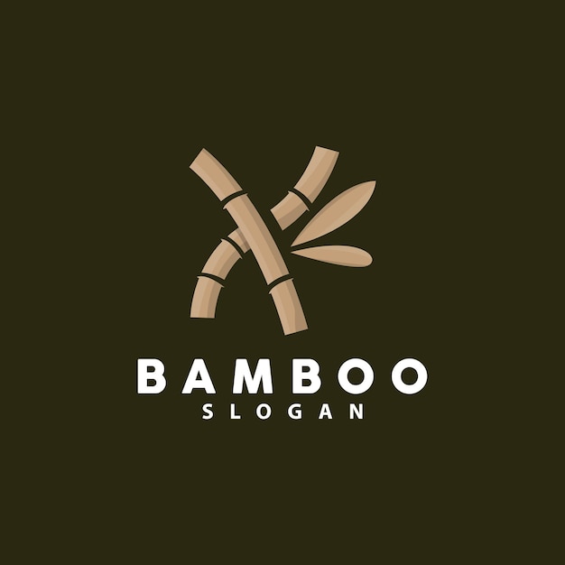 Logotipo de bambú Plantas verdes Vector Plantilla de ilustración de diseño minimalista simple