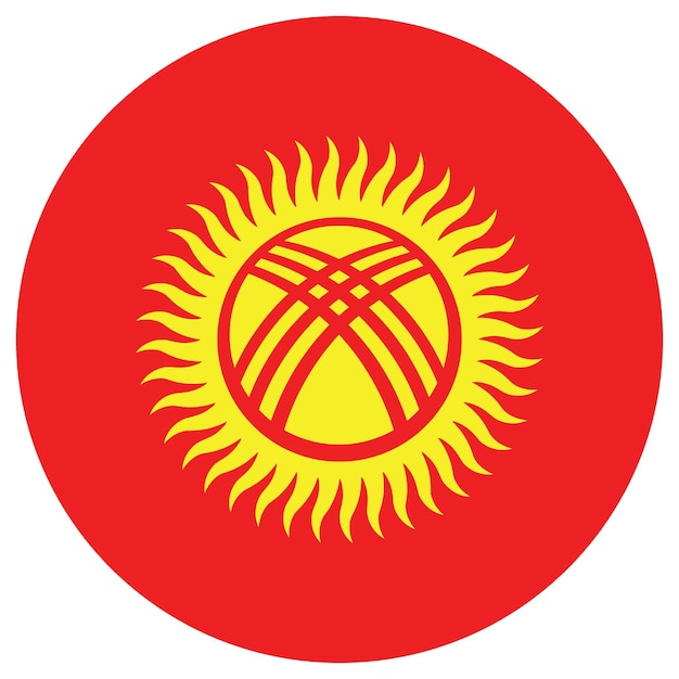 Logotipo de la bandera circular de Kirguistán diseño de ilustración vectorial por computadora