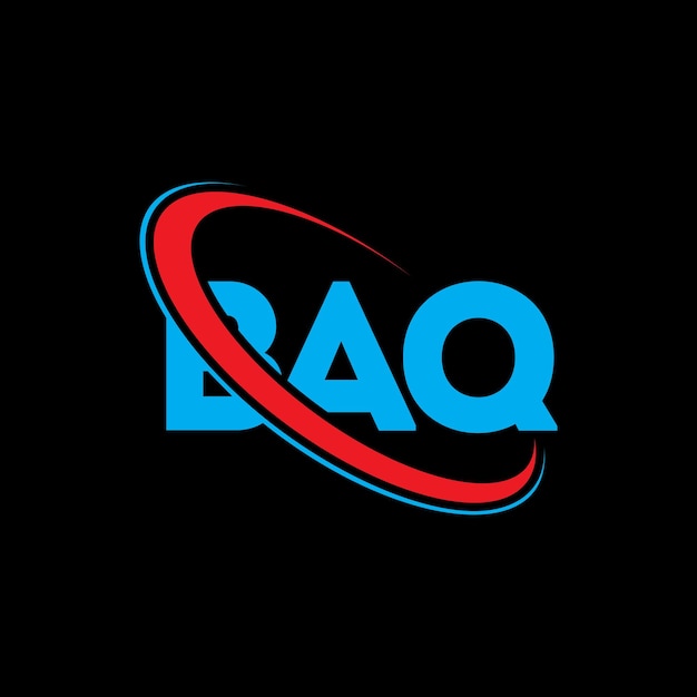 Vector el logotipo baq, la letra baq, el diseño del logotipo baq, las iniciales baq, vinculado con un círculo y un monograma en mayúsculas, la tipografía baq para el negocio tecnológico y la marca inmobiliaria.