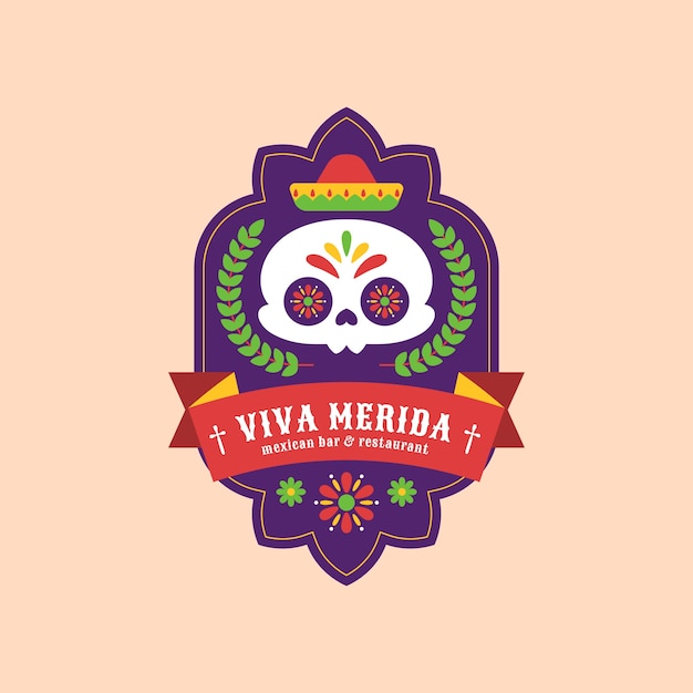 Vector logotipo de bar mexicano dibujado a mano