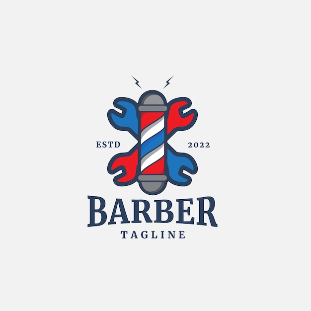 LOGOTIPO BARBERÍA ILUSTRACIÓN ICONO SÍMBOLO DISEÑO VECTORIAL