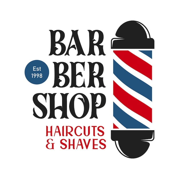 un logotipo de barbería en blanco y negro