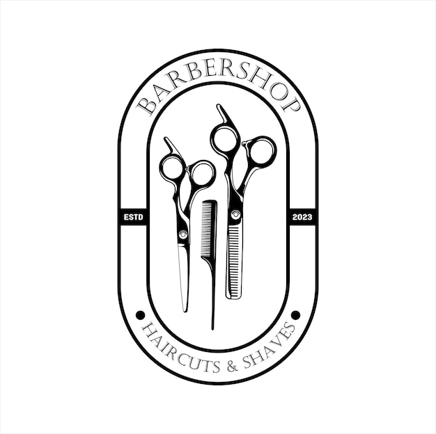 Logotipo de barbería Diseño vectorial logotipo de ilustración de barbería simple