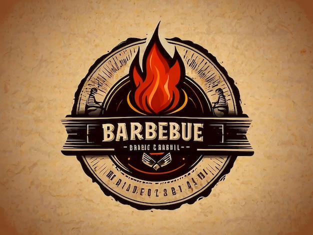 Vector un logotipo para una barbería llamada barbacoa